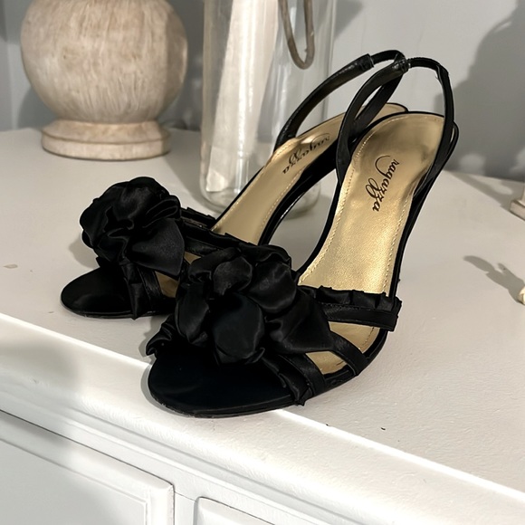 Ragazza Black Heels Leather Sole Womens 7.5 - Picture 2 of 9